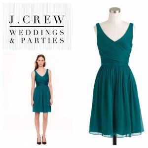 J. Crew Heidi Dress in Silk Chiffon Green